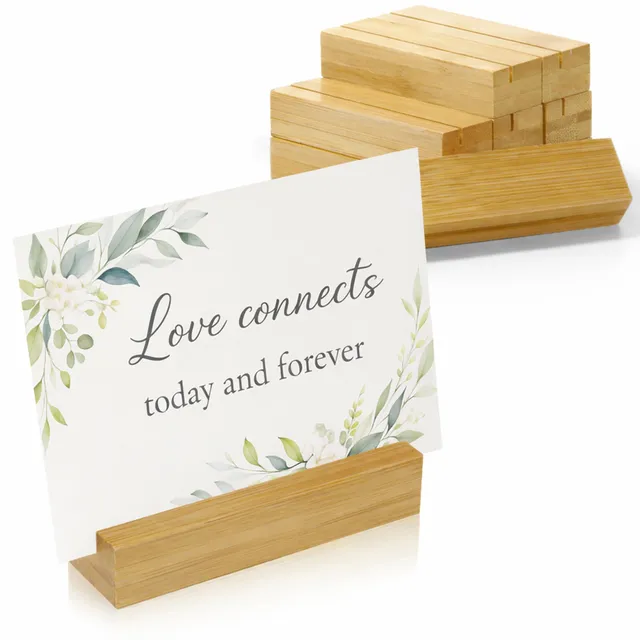 ECENCE Segnaposto Legno Bambù 10cm 10 Pezzi Matrimonio