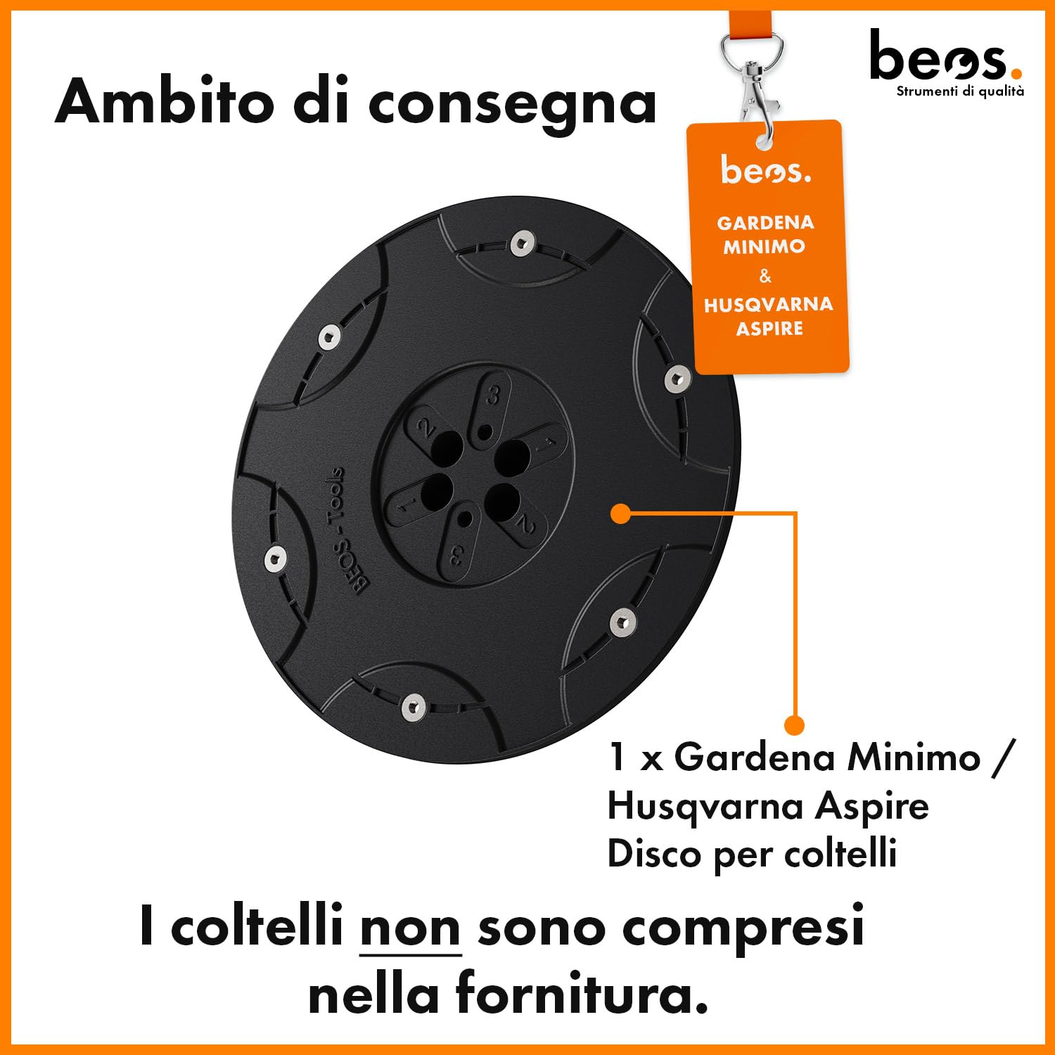 BEOS Piatto Portacoltelli 6 Lame Gardena Sileno Minimo 180mm
