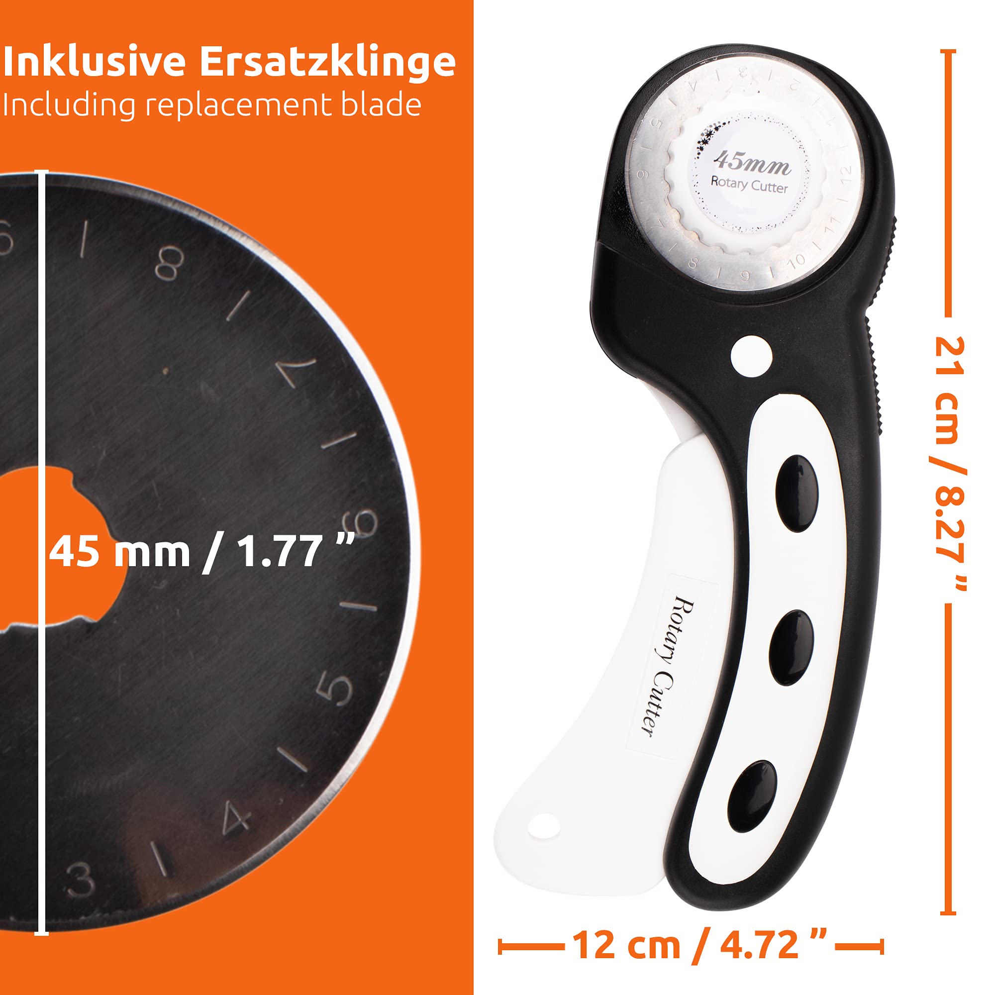 ECENCE taglierina circolare rotante 45 mm con lama ricambio