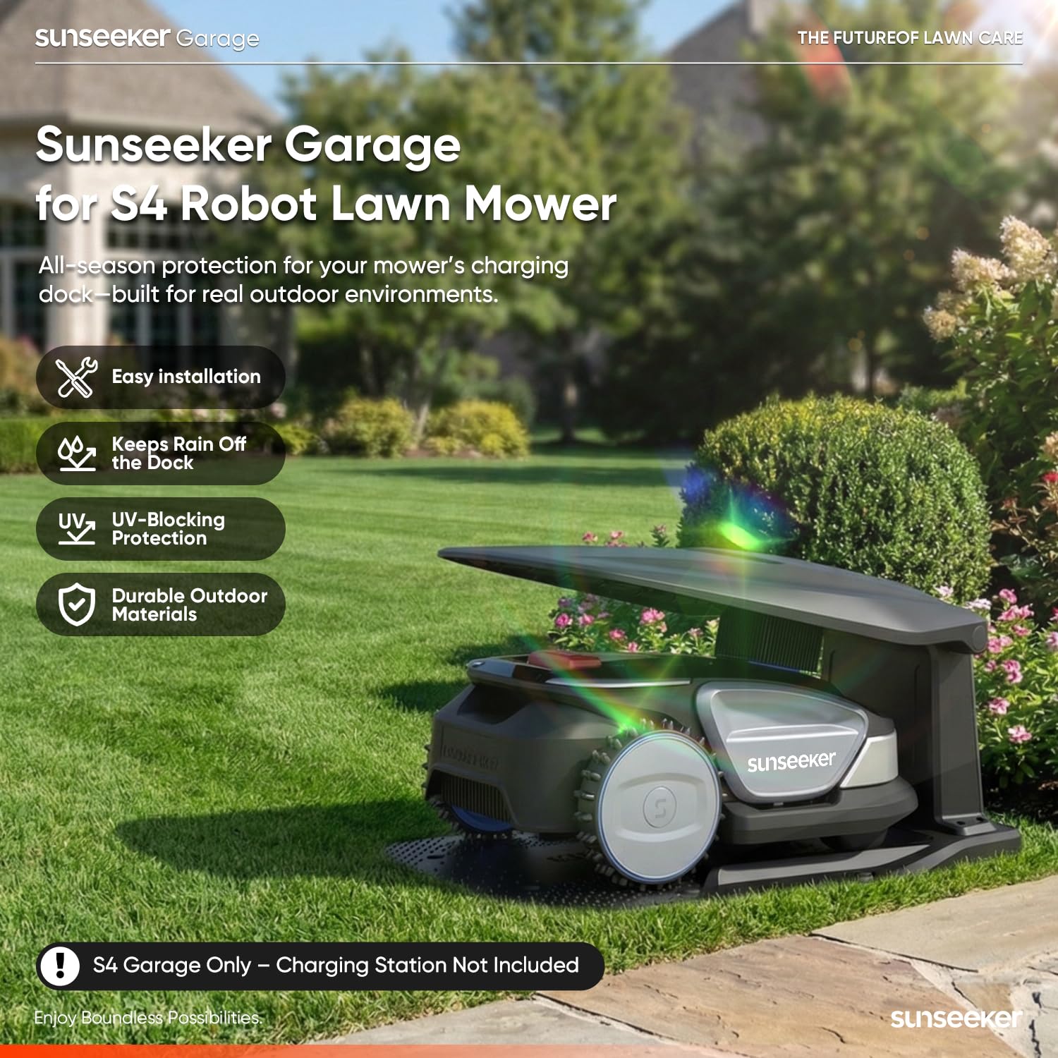 Sunseeker Elite S4 garage robot tosaerba anti UV