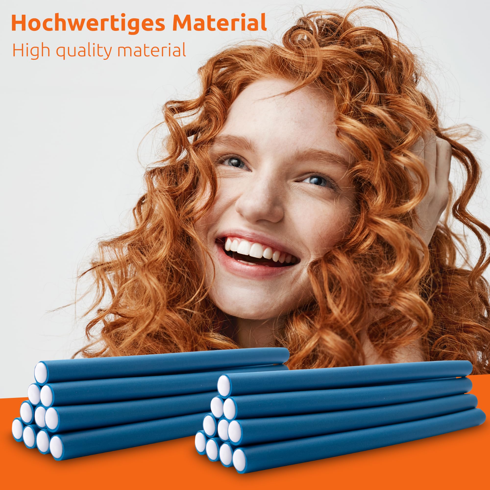ECENCE Bigodini Flessibili Blu 20 pezzi 14 mm Senza Calore