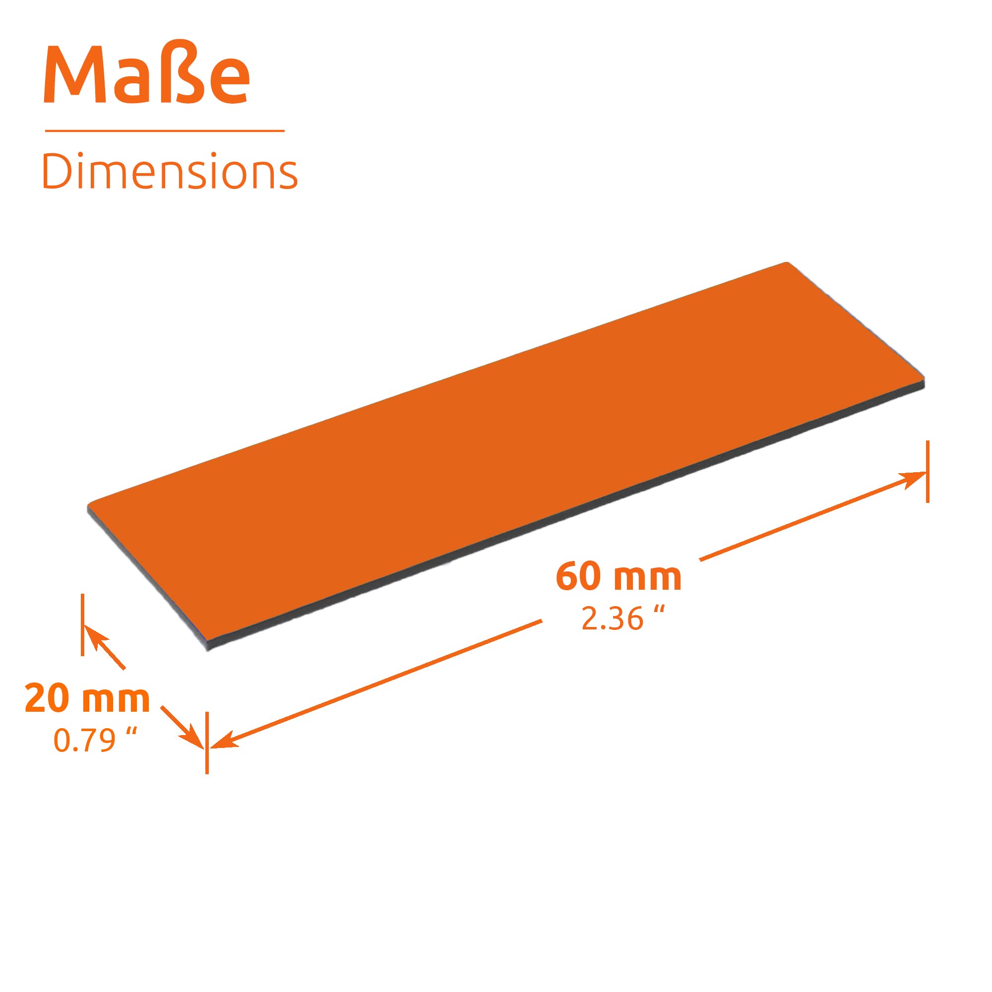 Ecence Etichette Magnetiche Scrivibili 60x20 mm Arancione 75 pz
