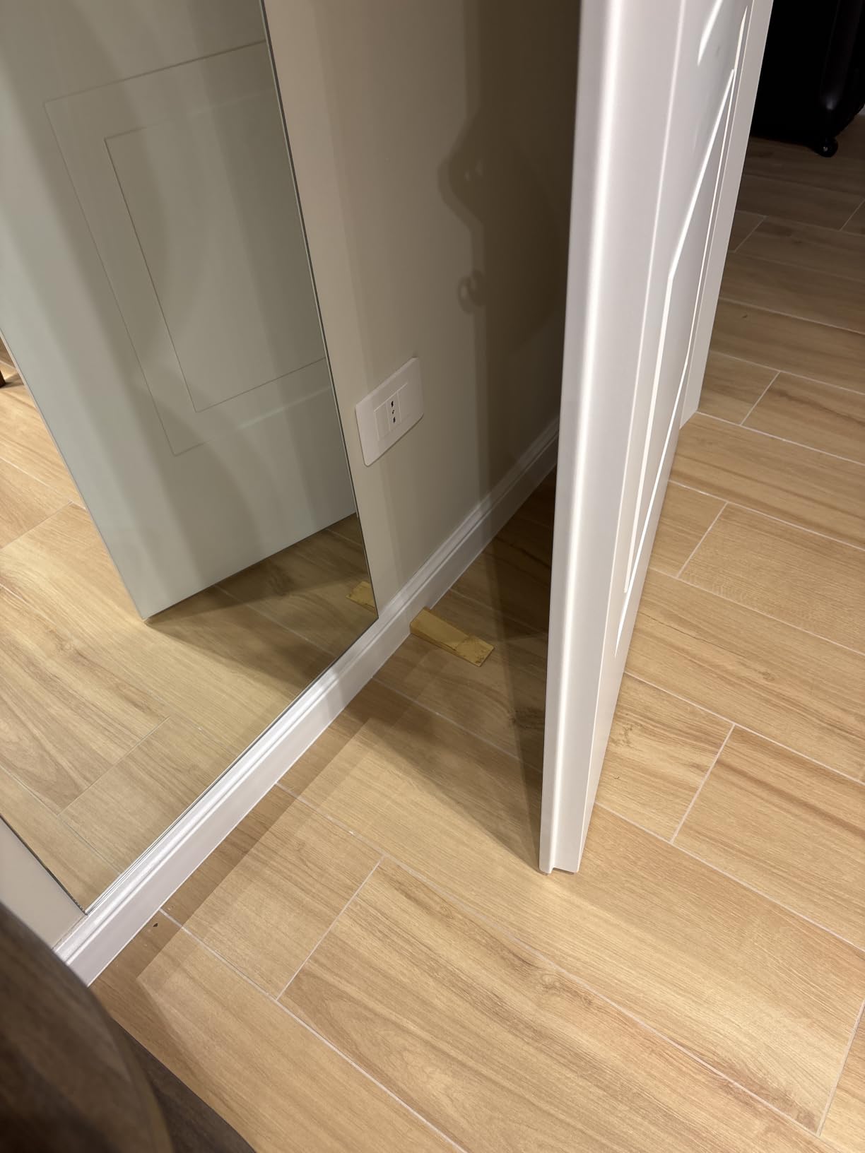 ECENCE fermaporta bambù set 4 pezzi antiscivolo