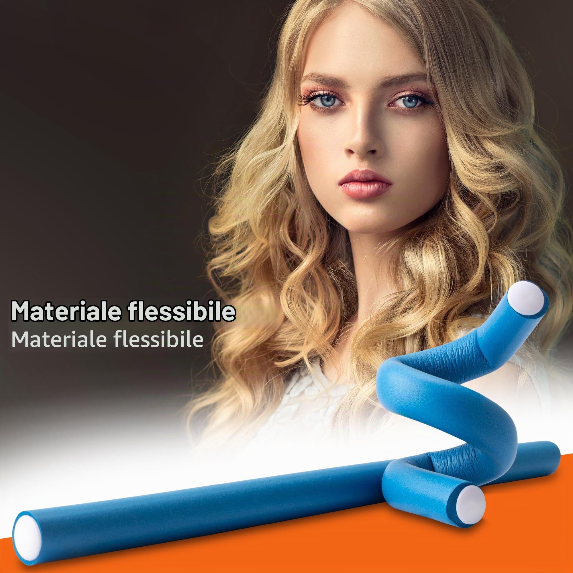 ECENCE Bigodini Flessibili Blu 20 pezzi 14 mm Senza Calore