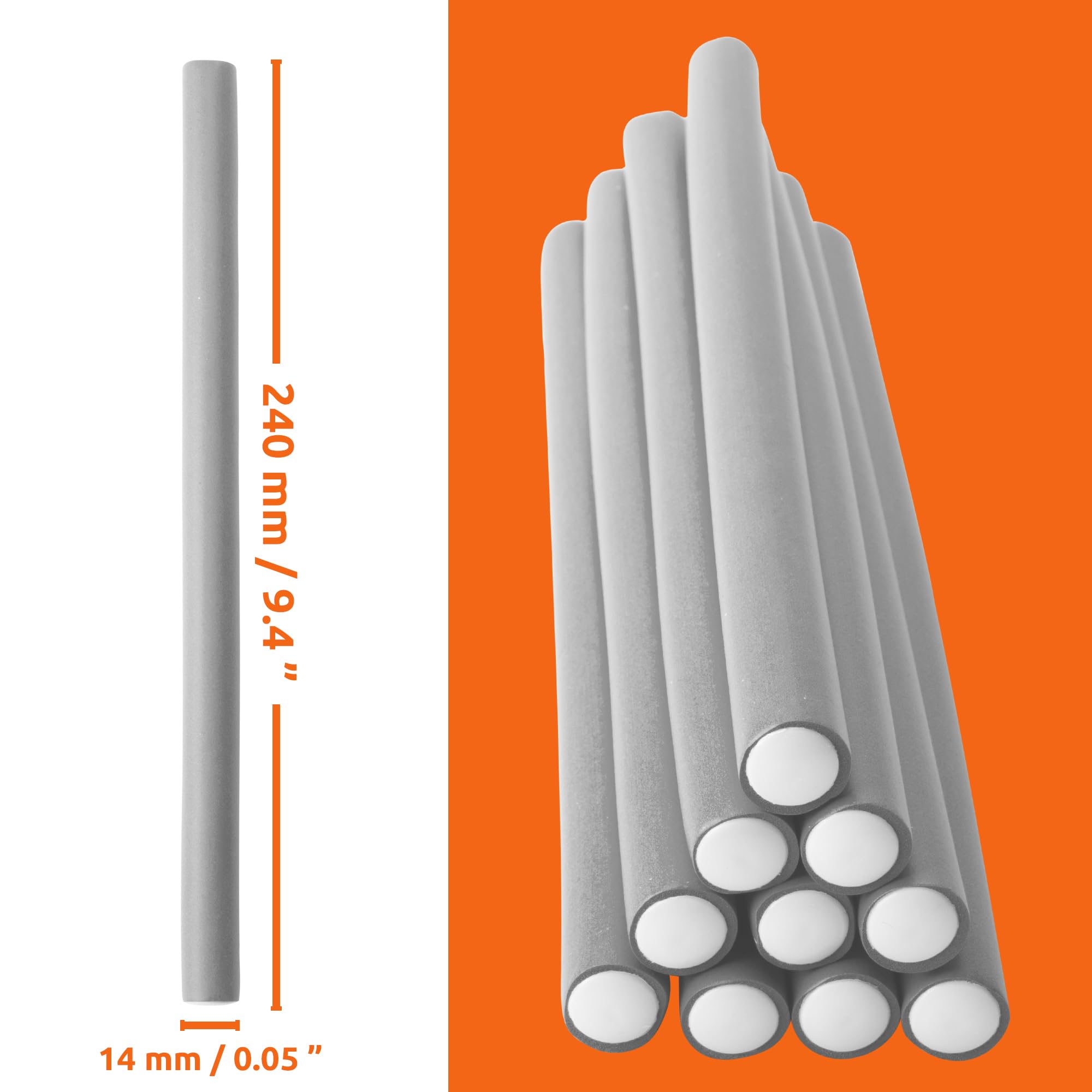 ECENCE Bigodini Flessibili Senza Calore 10pz Grigio