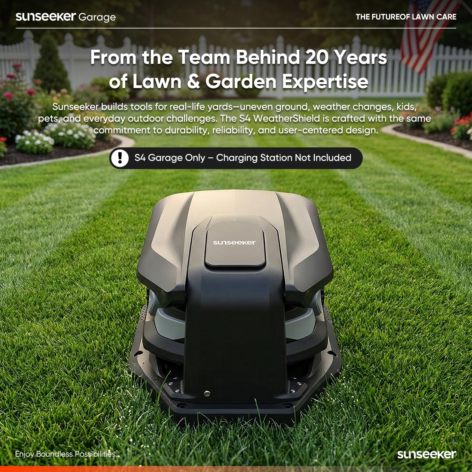Sunseeker Elite S4 garage robot tosaerba anti UV