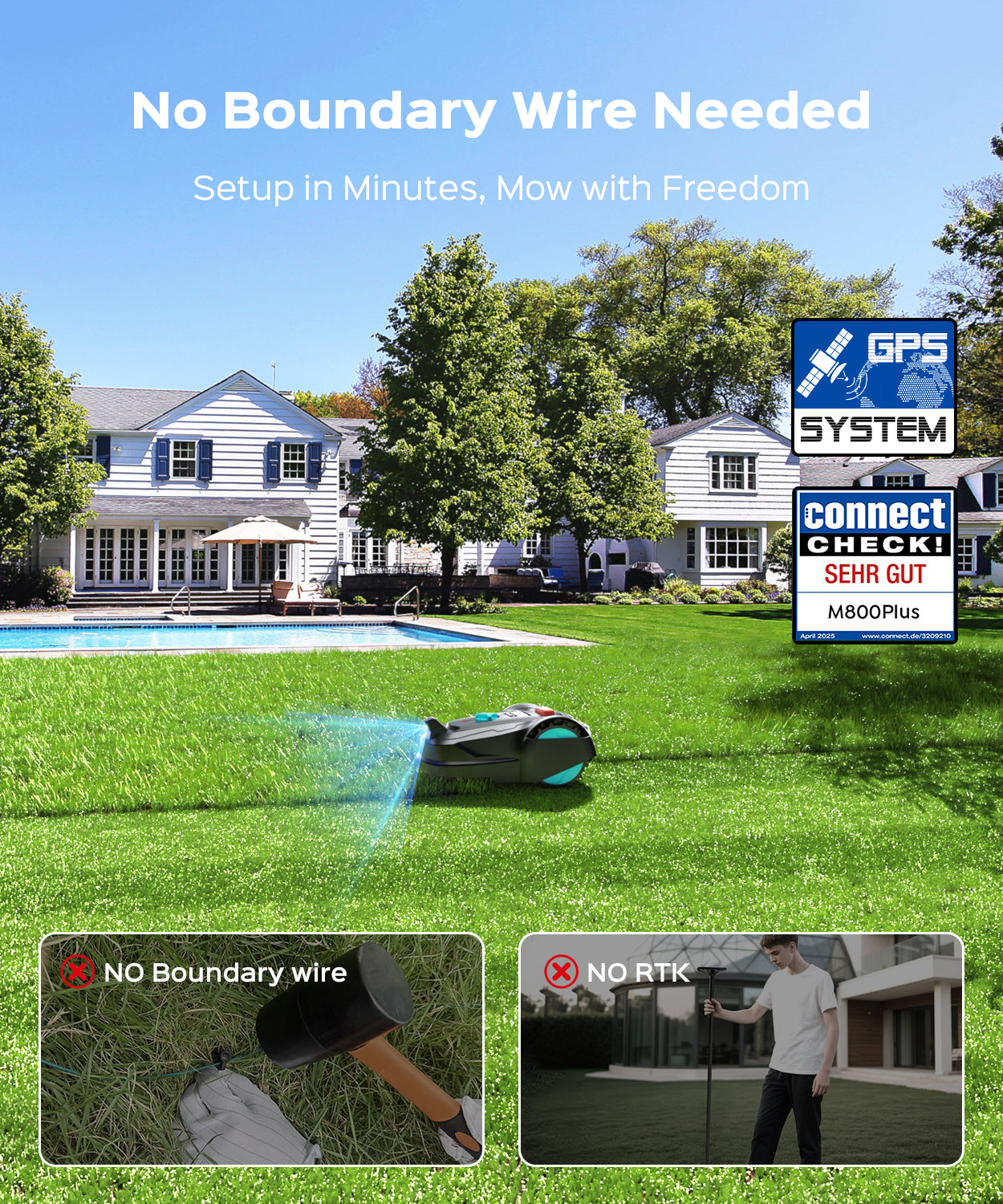 Yardcare M800PLUS robot rasaerba senza filo visivo AI