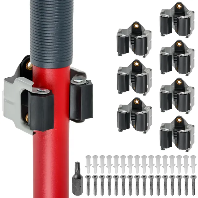ECENCE Portascope Parete Acciaio 8 Pezzi con Viti Torx Grigio