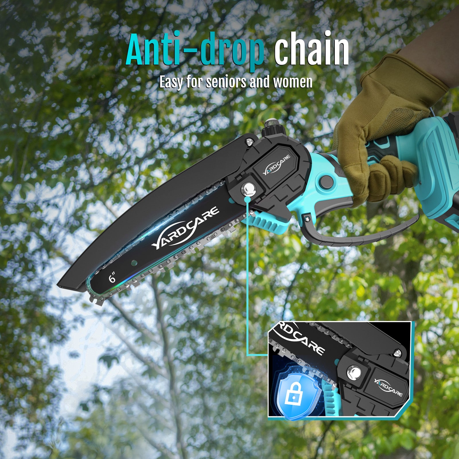 Yardcare 6" motosega a batteria brushless 15cm
