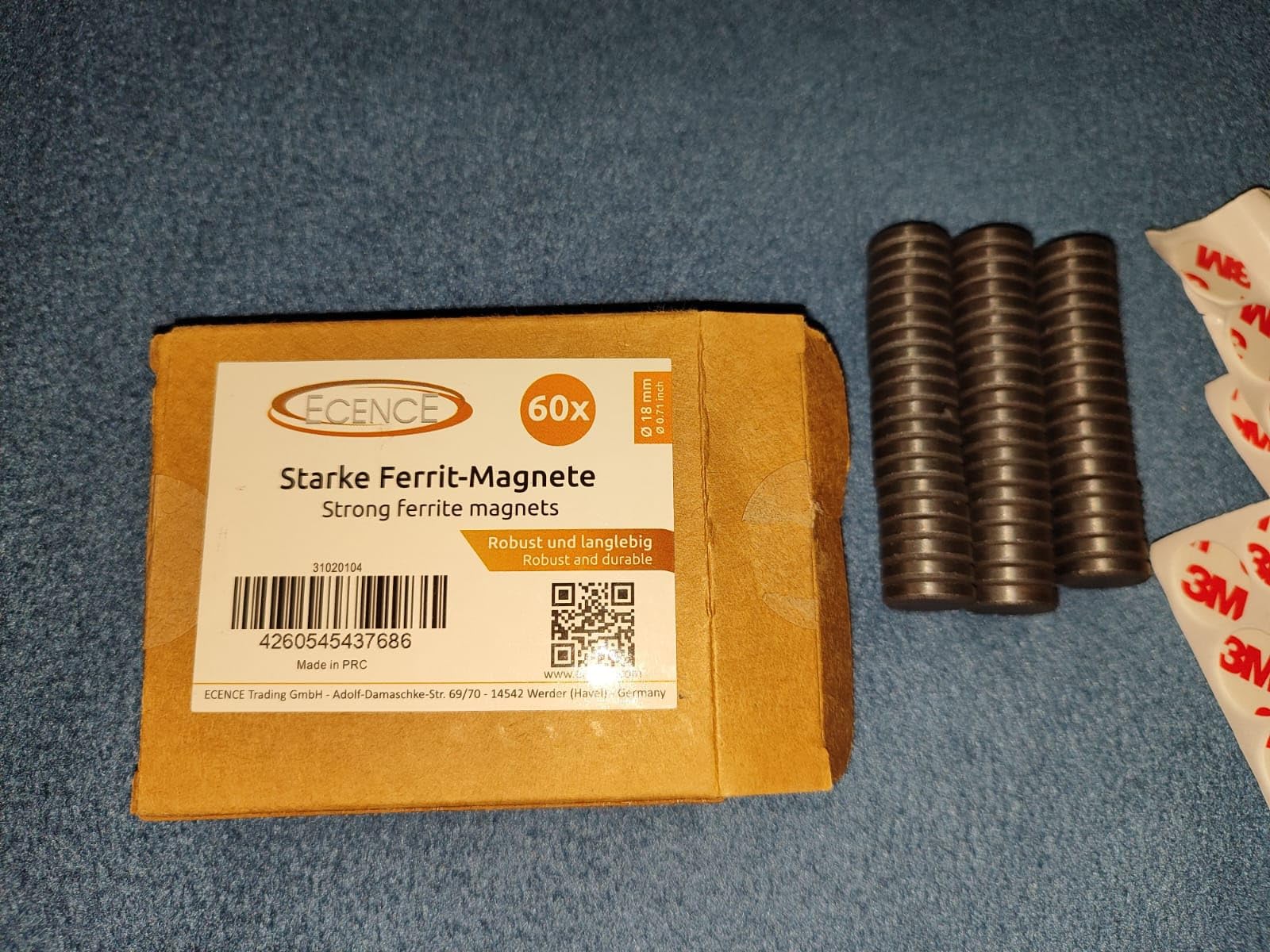 ECENCE Magneti Ferrite Frigo 120 Pezzi 18x4mm