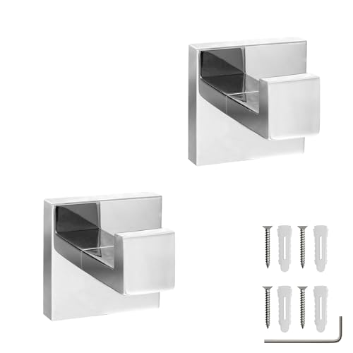 Ecence ganci portasciugamani acciaio inox cromo 2 pz