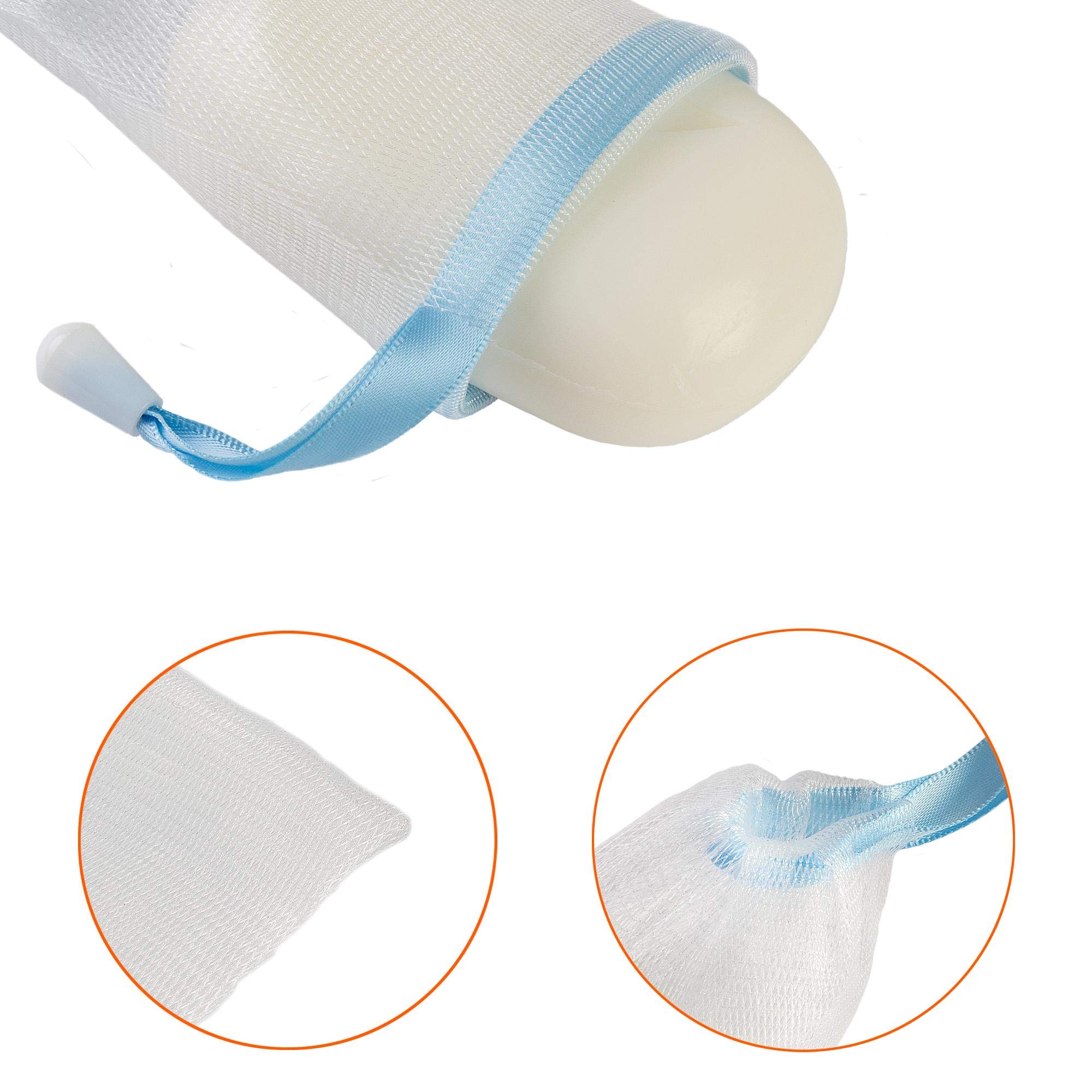 ECENCE Sacchetti Sapone Rete Nylon 5 Pezzi 15x8,5 cm