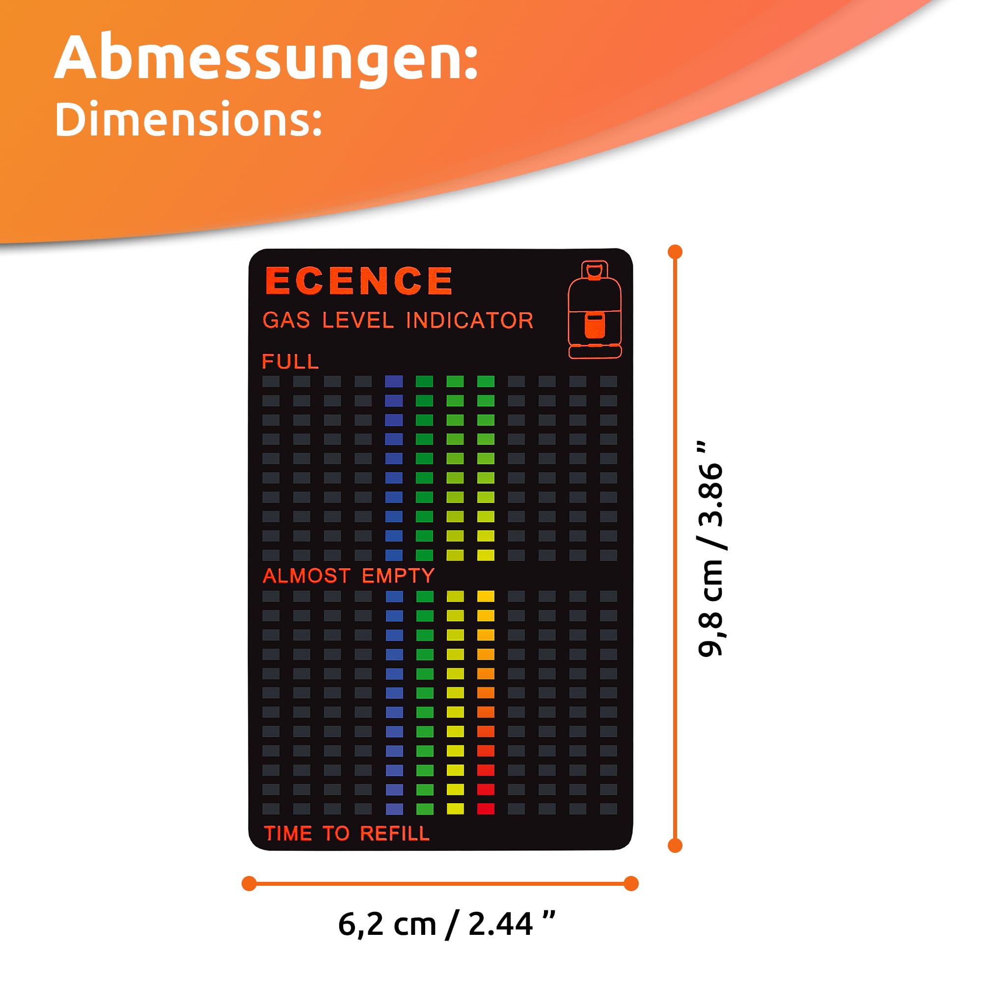 Ecence Indicatore livello gas magnetico bombola 1x