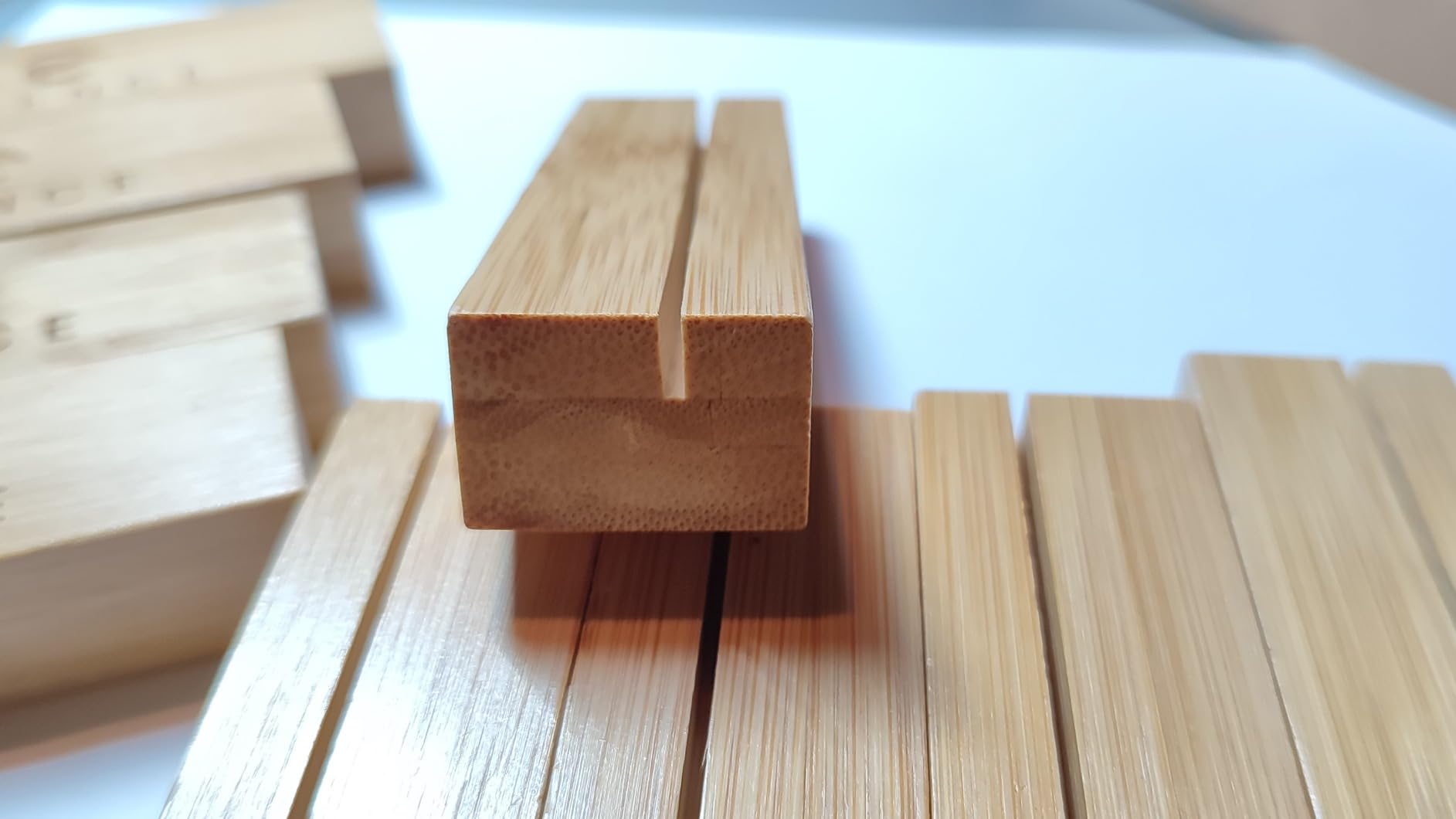 ECENCE Segnaposto Legno Bambù 10cm 10 Pezzi Matrimonio
