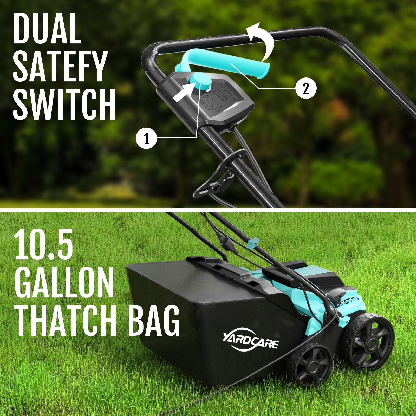 Yardcare Arieggiatore Scarificatore 2in1 14" con Sacco