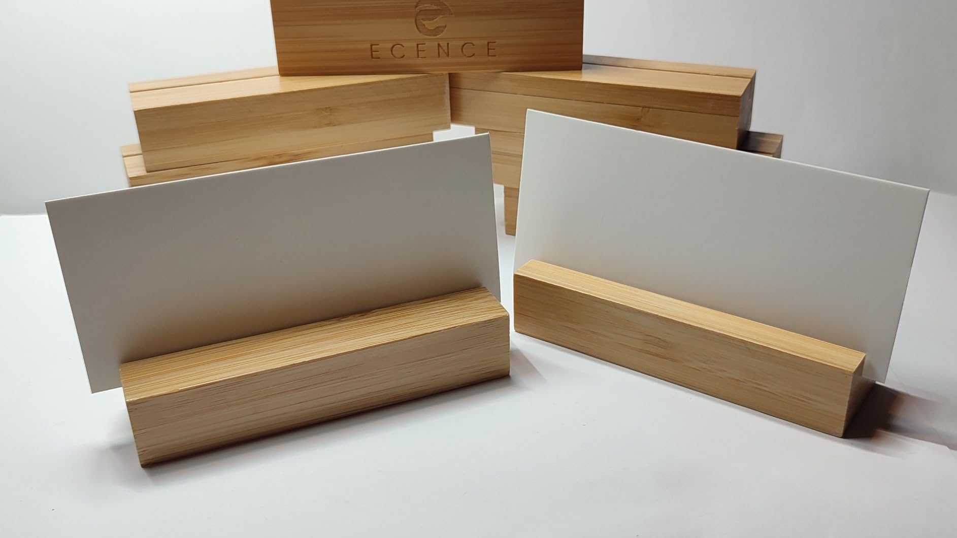 ECENCE Segnaposto Legno Bambù 10cm 10 Pezzi Matrimonio