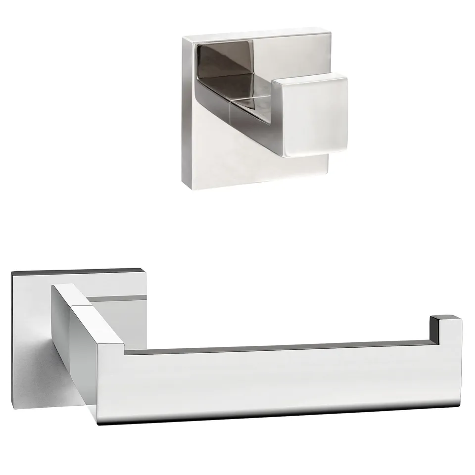 ECENCE set bagno portarotolo + gancio acciaio inox 304