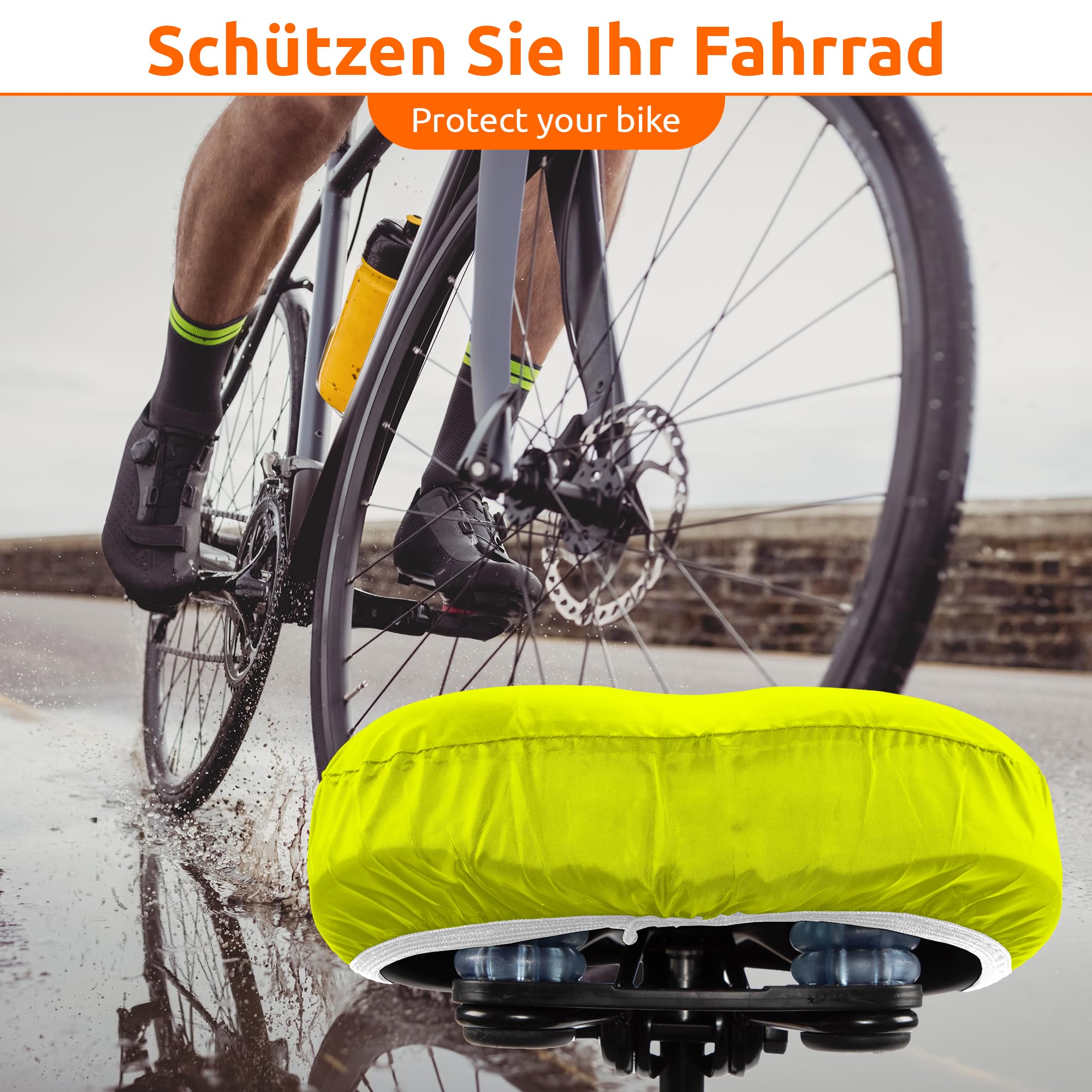 ECENCE Coprisella Bici Impermeabile 2 Pezzi Nero Giallo