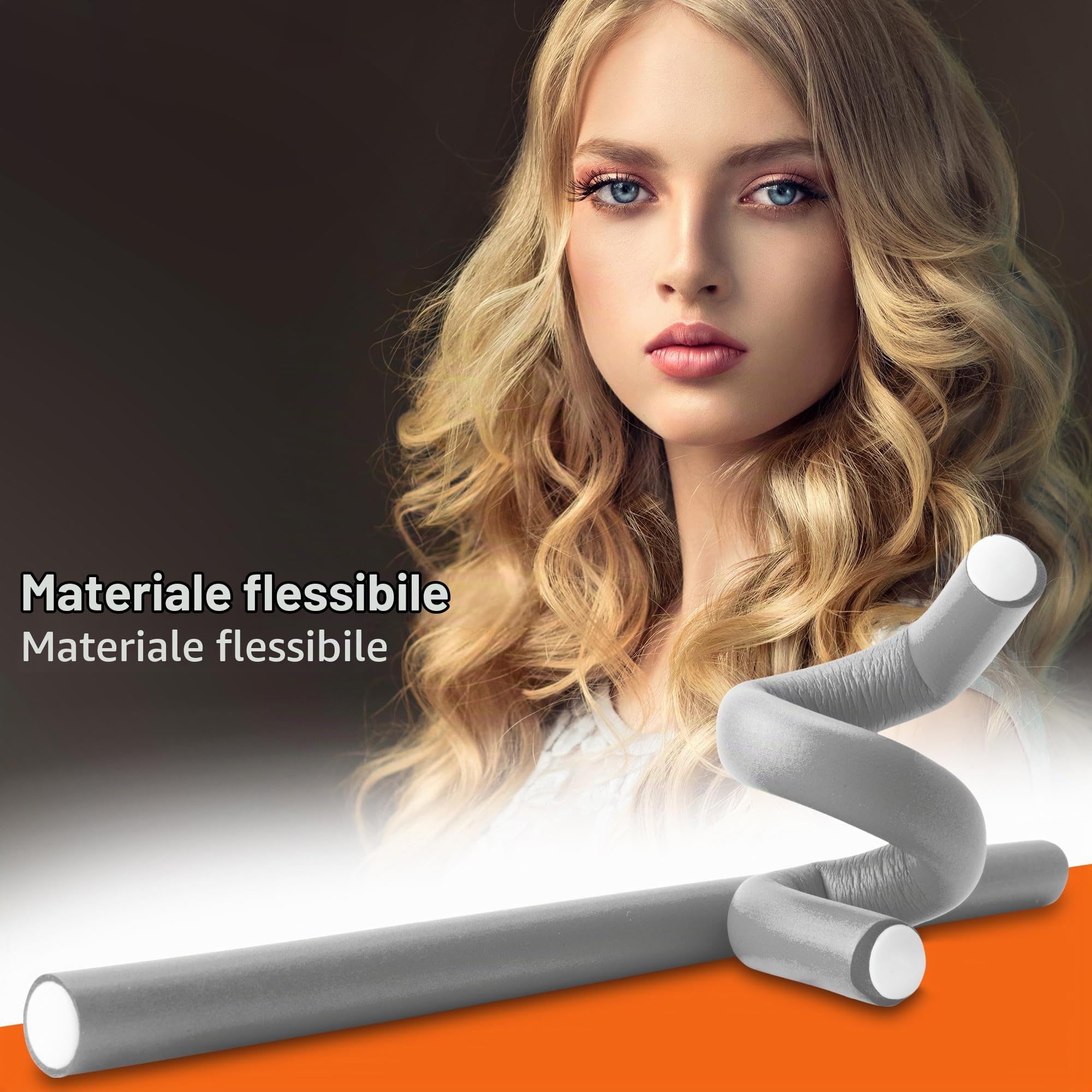 ECENCE Bigodini Flessibili Senza Calore 10pz Grigio