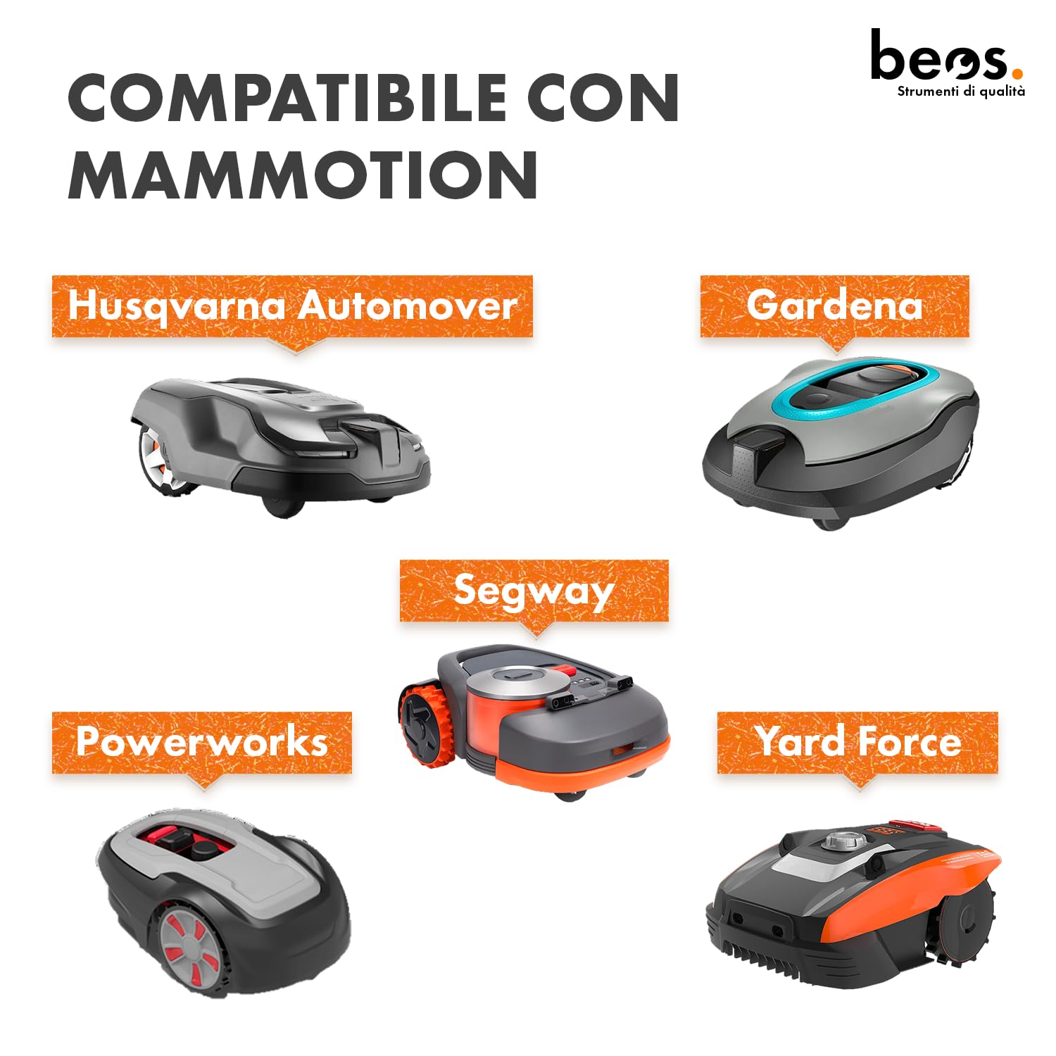 BEOS Lame robot tosaerba Husqvarna Gardena 30 pezzi titanio