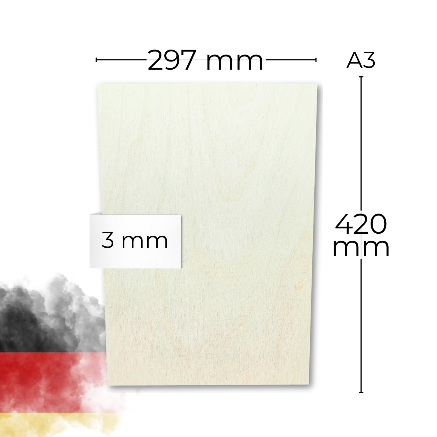 Genisys Pannelli Betulla Laser 3 mm A3 10 Pezzi Levigati