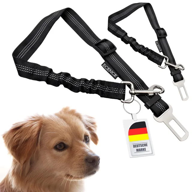 ECENCE cintura sicurezza cane auto elastica 2 pezzi