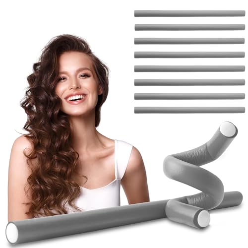 ECENCE Bigodini Flessibili Senza Calore 10pz Grigio