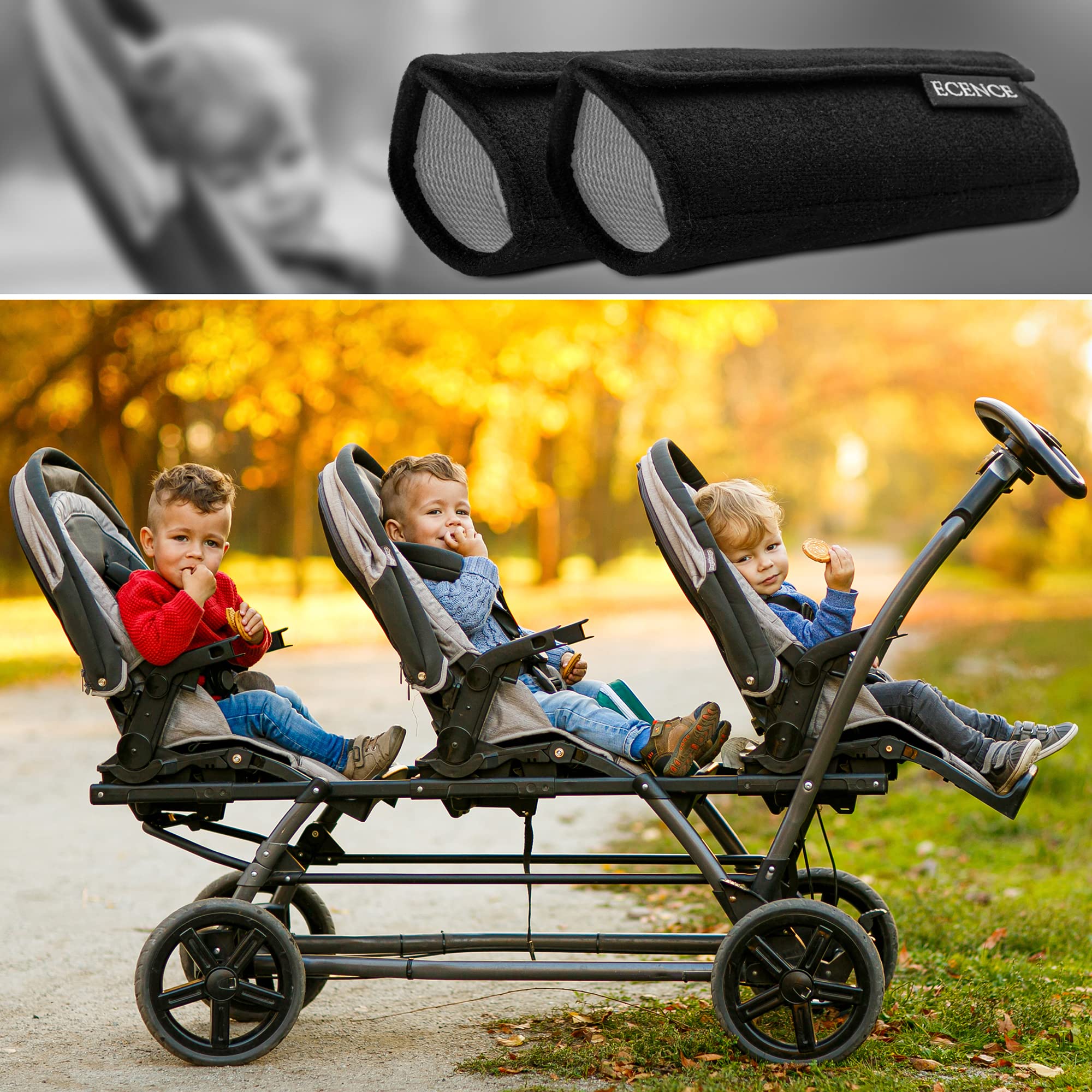 ECENCE Copricintura Cintura Auto Imbottita 2 Pezzi Bambini