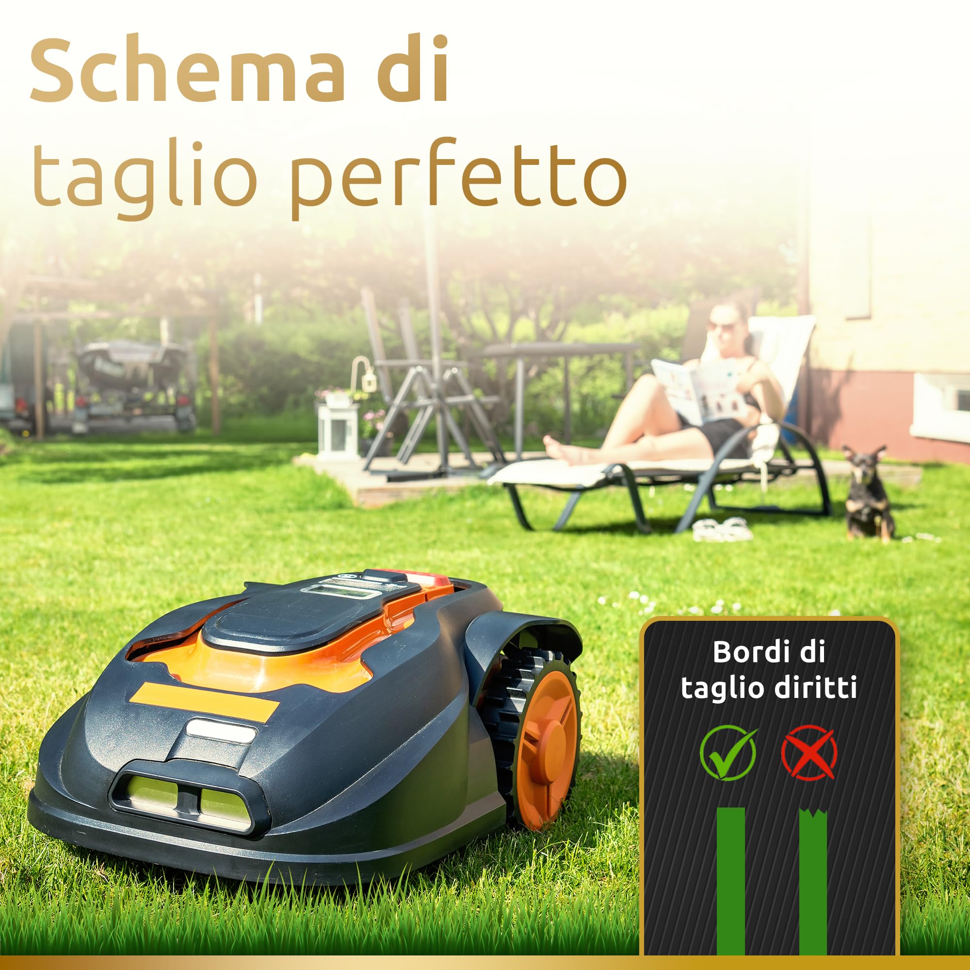 ECENCE Titan lame robot tagliaerba 30 pezzi titanio Miimo