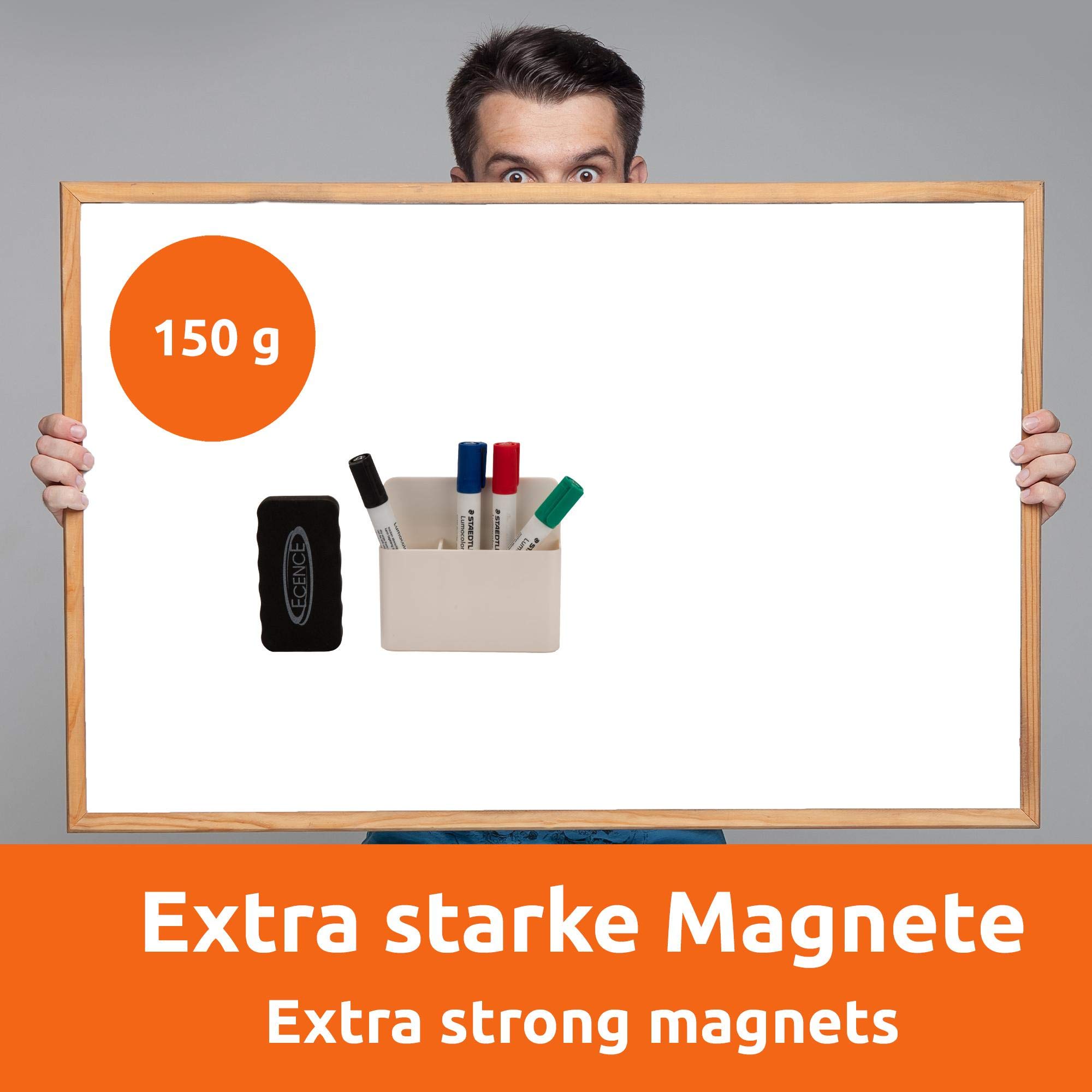 ECENCE Porta Pennarelli Magnetico 2 Scomparti Lavagna con Spugna