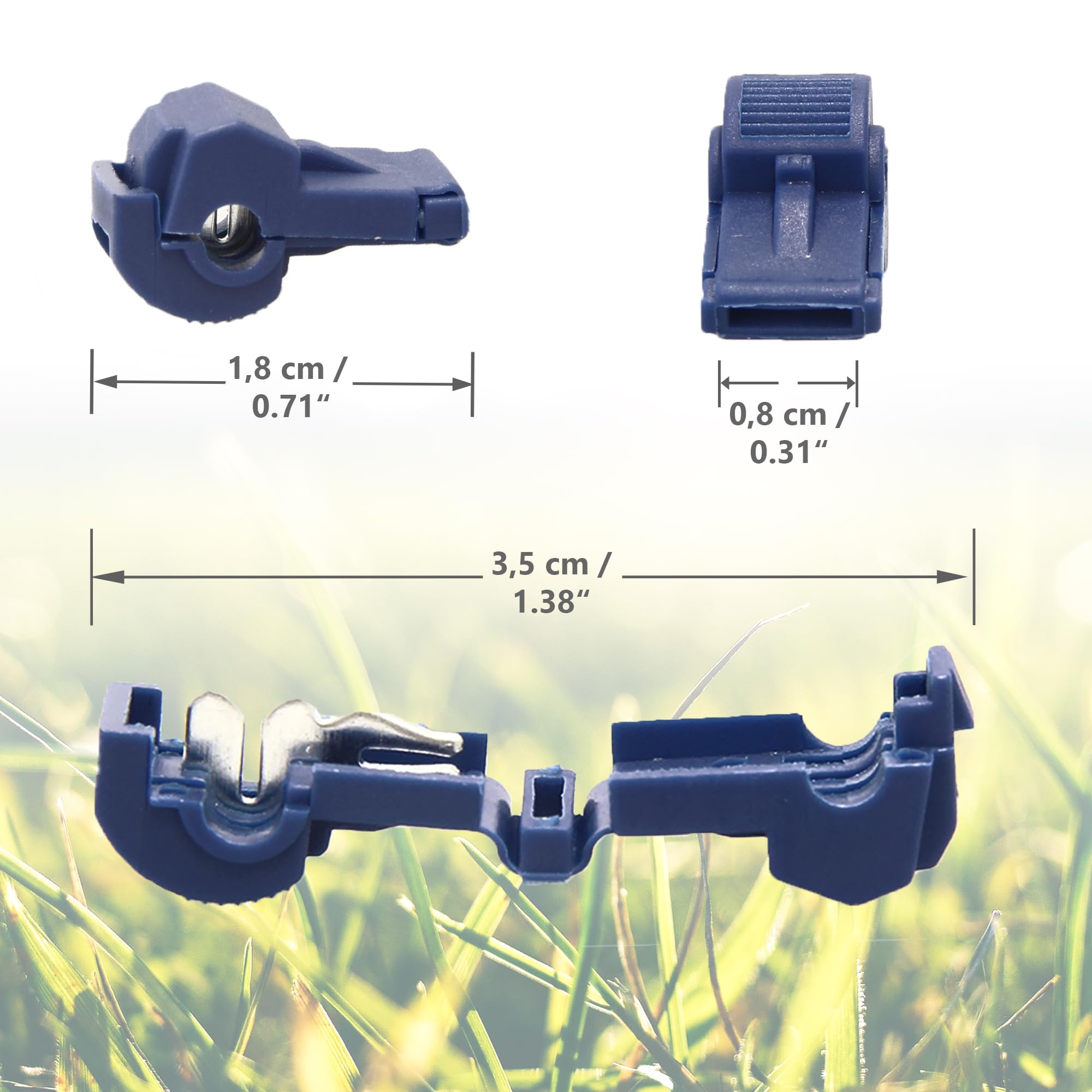 ECENCE Morsetti Robot Tosaerba Cavo Perimetrale 4 Pezzi Blu