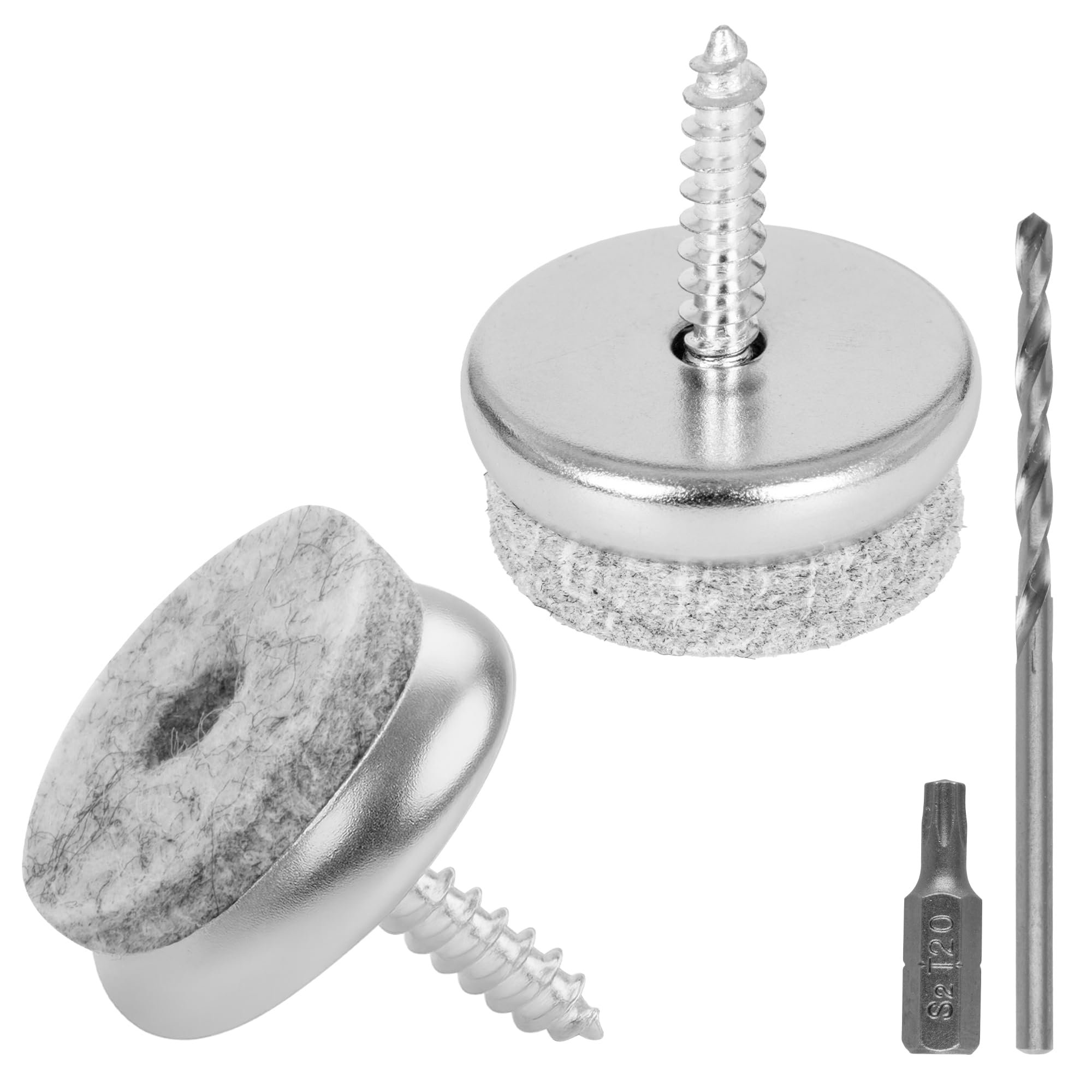 ECENCE Feltrini Mobili con Viti Torx 24mm 24 Pezzi Antigraffio