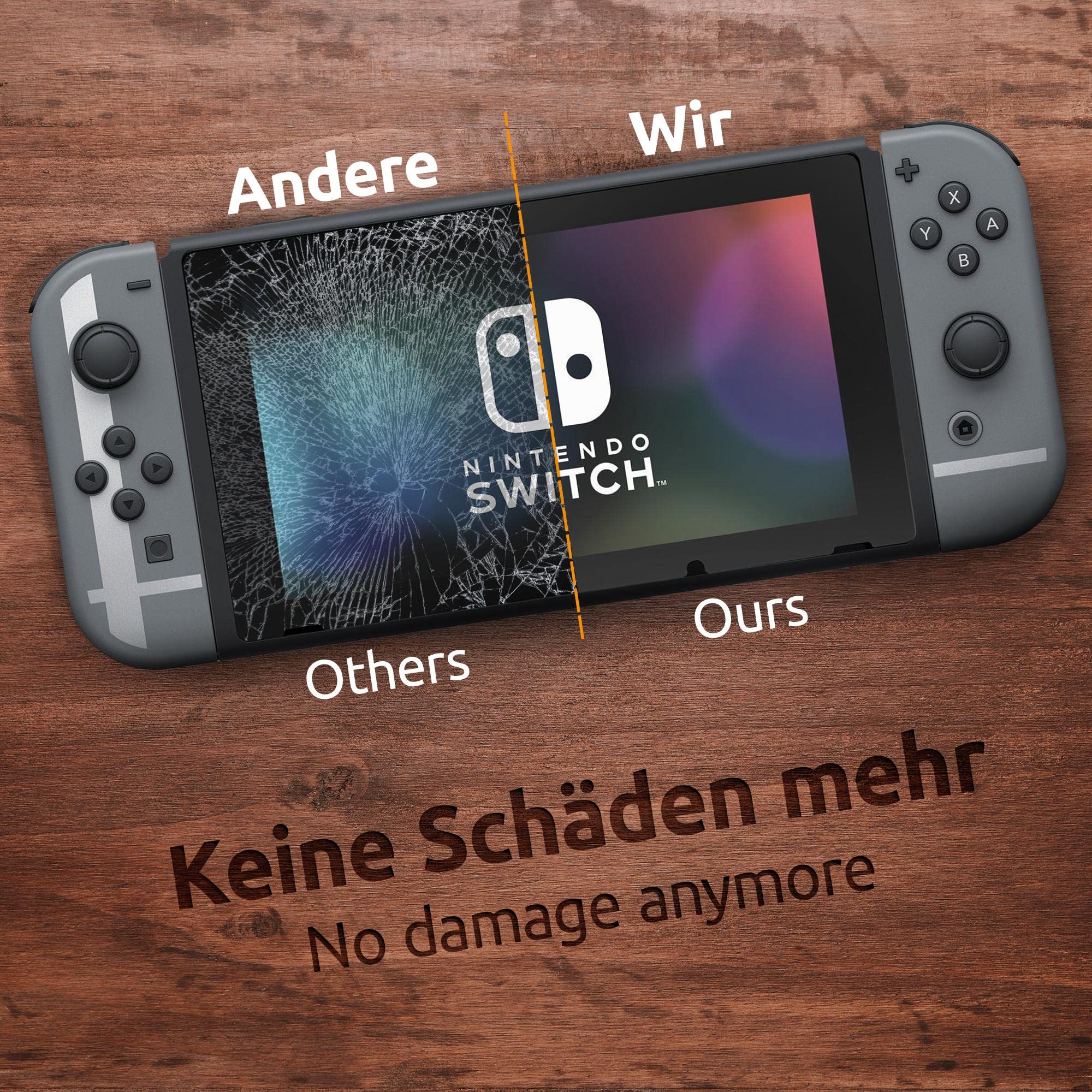 ECENCE Hardcase Custodia Trasparente per Nintendo Switch + Vetro