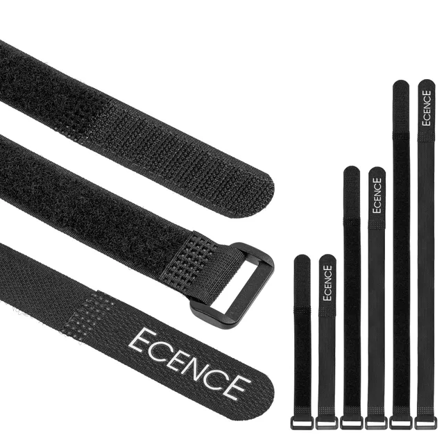 ECENCE Fascette Cavi Riutilizzabili Nylon Misto 25pz Nero