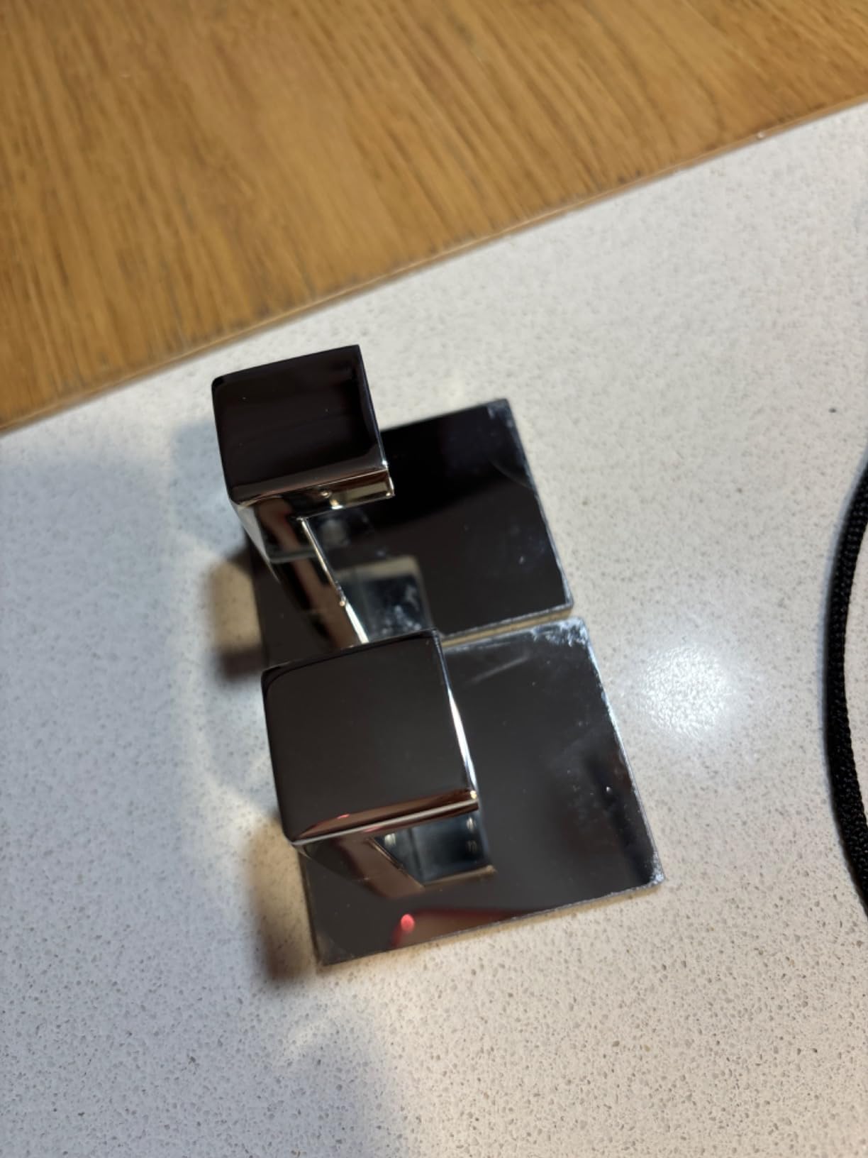 ECENCE Ganci Adesivi Acciaio Inox Cromo 2 Pezzi Antiruggine